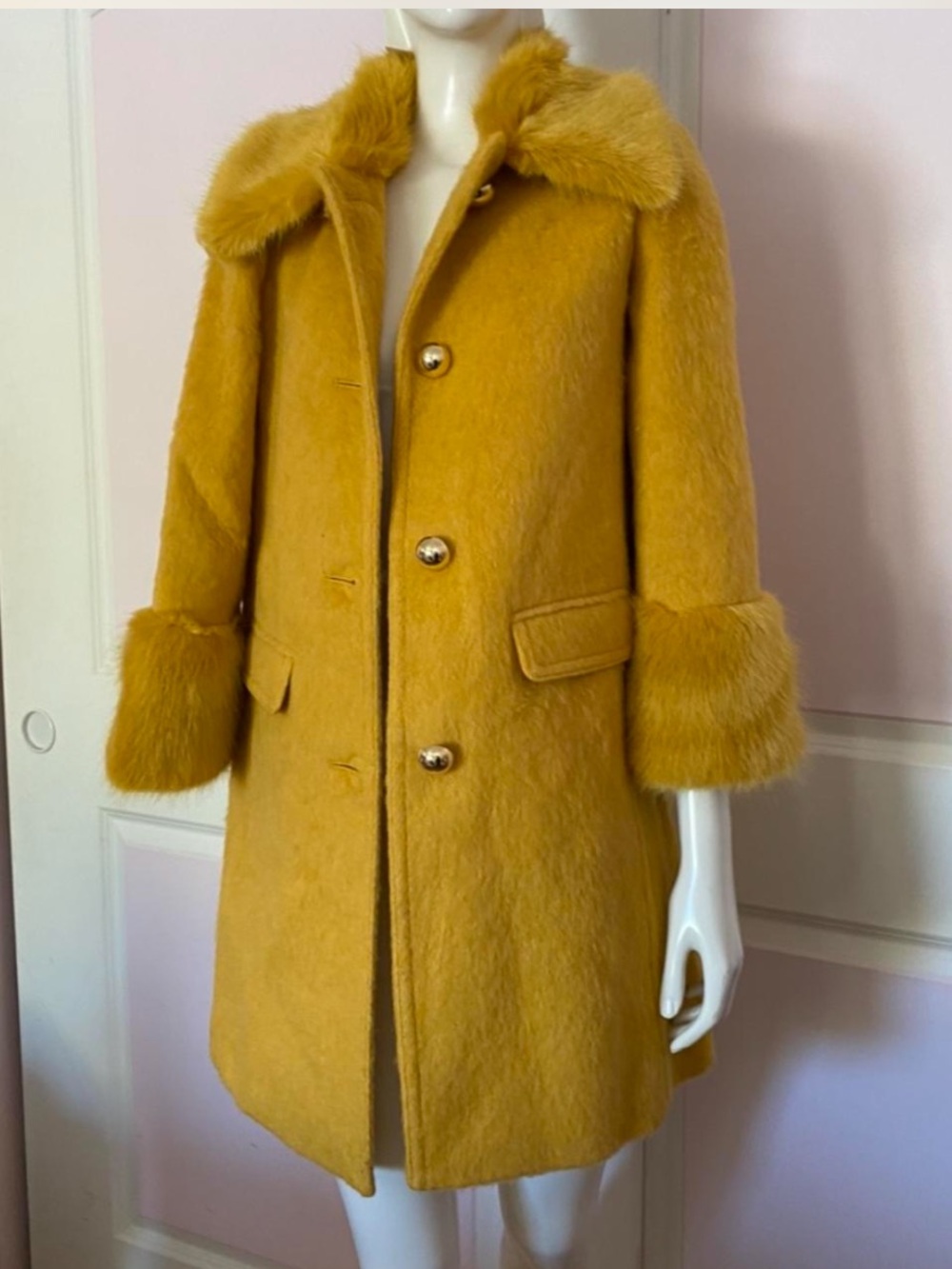 Kate Spade Faux-Fur Trim Wool Coat